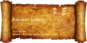 Kardos Endre névjegykártya